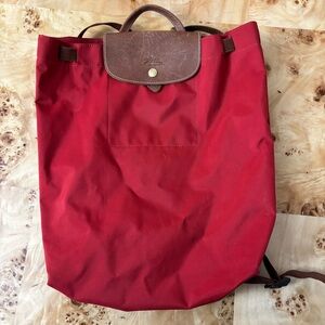 Longchamp Le Pliage Original Backpack in Red